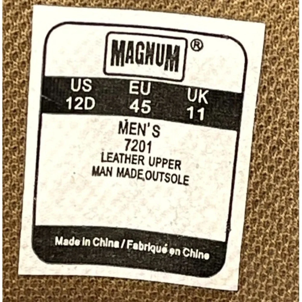 Magnum Response 8.0 7201 Mens 12D Boots Brown Leather Mid-Calf Work Safety Boots